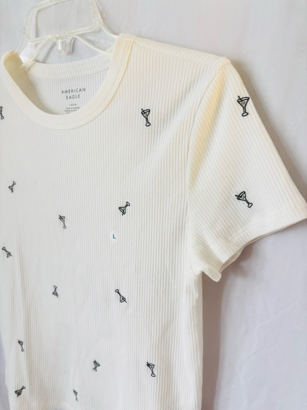 American Eagle Cocktail Ribbed Tee NWT - Picture 4 of 8